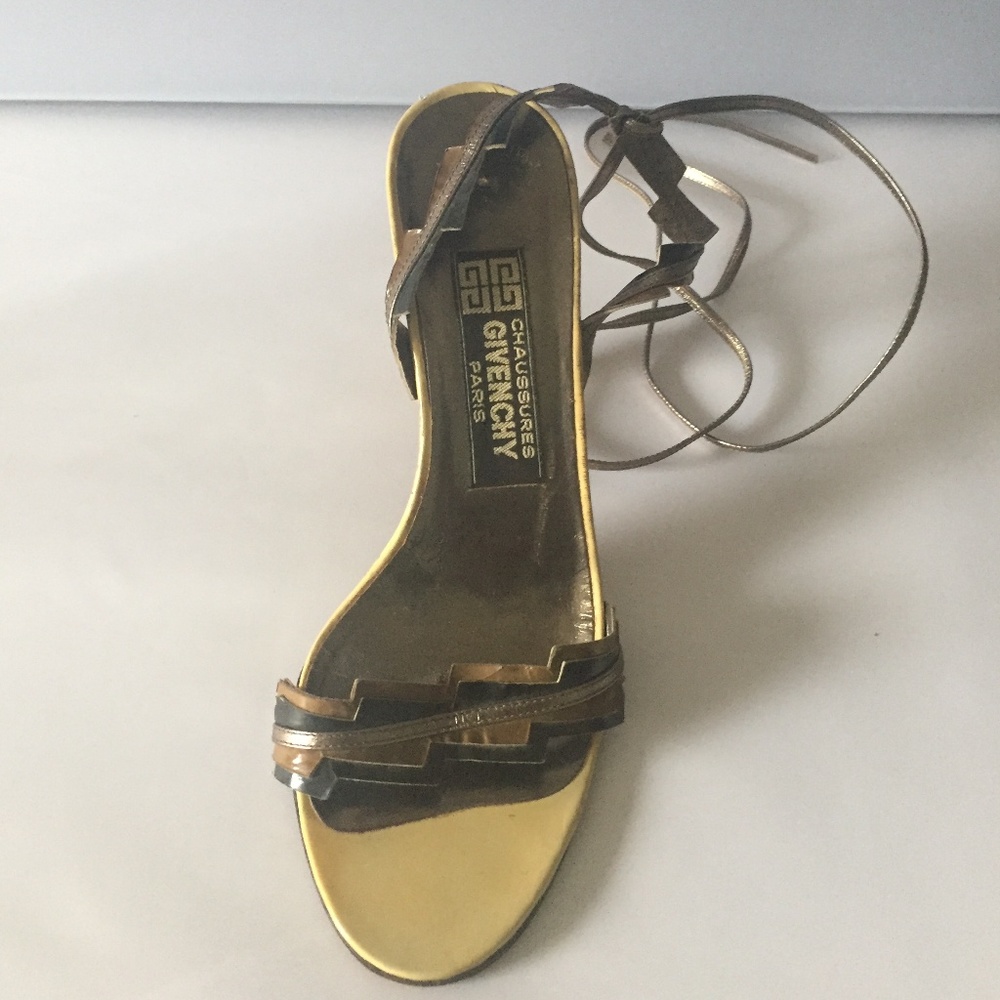 Givenchy Metallic Gladiator Lace Up Heels - Picture 2 of 8